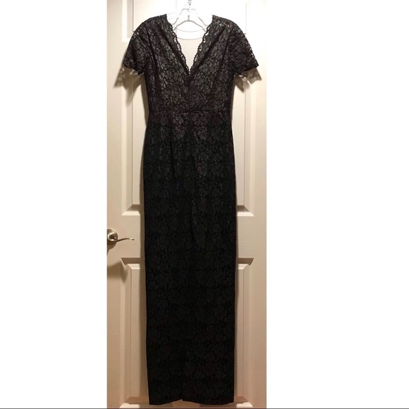 THEIA Lace Column Gown, Long/Full Length - Picture 2 of 8